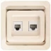 Розетка СВЕТОЗАР &quot;ГАММА&quot; комбинированная, телефонная + компьютерная, цвет бежевый SV-54119-B купить в Урае