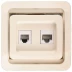 Розетка СВЕТОЗАР &quot;ГАММА&quot; комбинированная, телефонная + компьютерная, цвет бежевый SV-54119-B купить в Урае