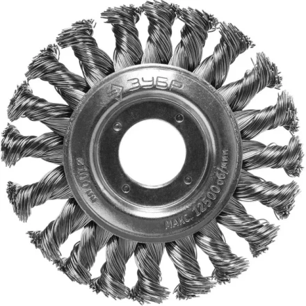 ЗУБР &quot;ПРОФЕССИОНАЛ&quot;. Щетка дисковая для УШМ, плетеные пучки стальной проволоки 0,5мм, 100х22мм 35190-100_z02 купить в Урае