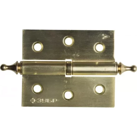 Петля дверная разъемная ЗУБР &quot;ЭКСПЕРТ&quot;, 1 подшипник, цвет мат. латунь (SB), левая, с крепежом, 75х63х2,5мм,2шт 37605-075-3L купить в Урае