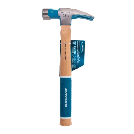 Молоток-гвоздодер, 680 г Gross 10425, угол 75, магнит, обрезиненная рукоятка AMERICAN HICKORY купить в Урае