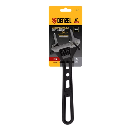 Ключ разводной Denzel, 150 мм, CrV, кованый 15747 купить в Урае