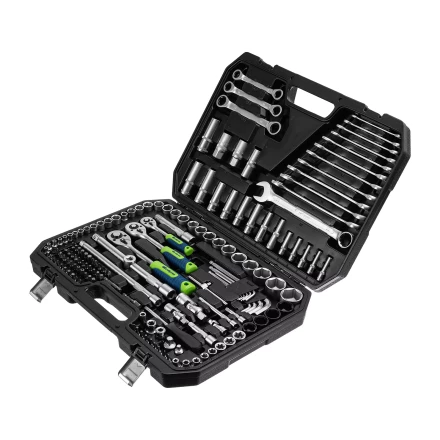 Набор инструментов Сибртех 14172, 1/2&quot;, 3/8&quot;, 1/4&quot;, пластиковый кейс 160 предм. купить в Урае