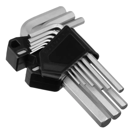 Набор ключей имбусовых, HEX, 1,5-10 мм, CrV, 9 шт. Сибртех 123667 купить в Урае