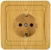 Розетка СВЕТОЗАР &quot;ГАММА&quot; с заземлением, одинарная, цвет ольха, 16А/~250В SV-54105-A купить в Урае