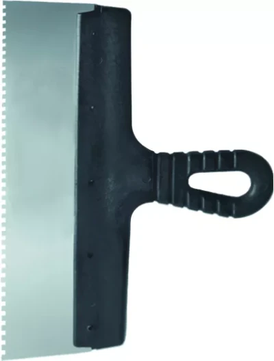 Шпатель из нержавеющей стали 450 мм зуб 6х6 мм пластмассовая ручка СИБРТЕХ/Р 85470