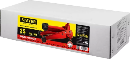 Домкрат гидравлический подкатной &quot;RED FORCE&quot;, с педалью, 3,5т, 145-500мм, STAYER 43155-3.5 43155-3.5 купить в Урае