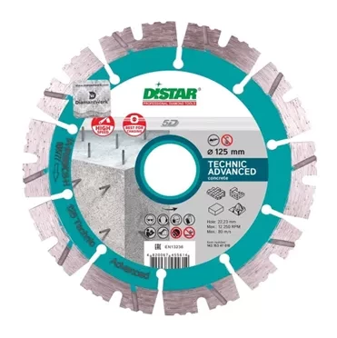 Диск алмазный сегментный по армированному бетону Technic Advanced 125 мм DiStar купить в Урае