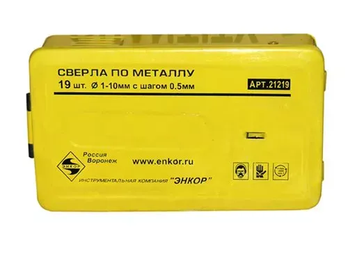 Набор сверл д/мет. 19шт 1-10/шаг0,5мм 6708 1/25 21219 купить в Урае