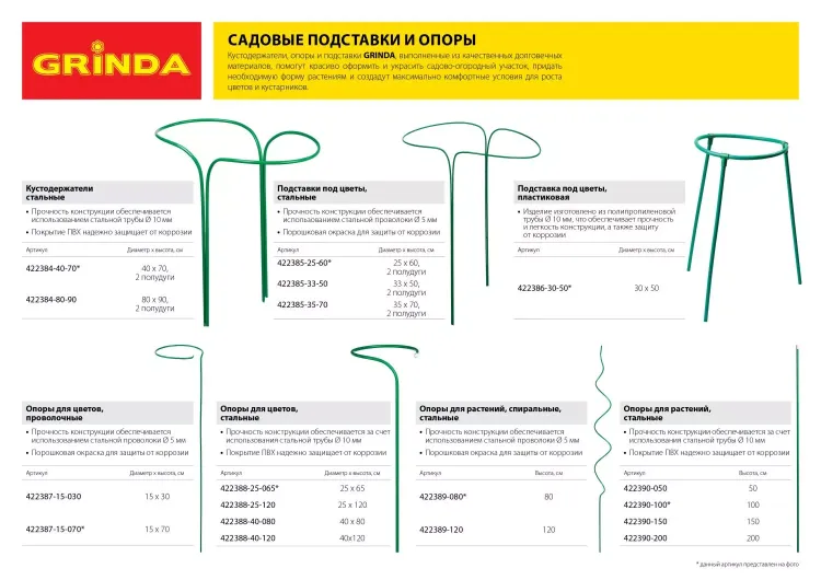 Подставка GRINDA под цветы, d33х50см, полудуги, 2 шт. 422385-33-50 купить в Урае