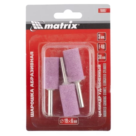 Шарошка абразивная цилиндр удлиненный 19 x 38 x 6 мм F46 3 штуки MATRIX 76007 купить в Урае