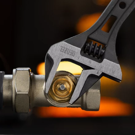 Ключ разводной Denzel, 200 мм, CrV, кованый, 15748 купить в Урае