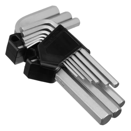 Набор ключей имбусовых, HEX, 2-12 мм, CrV, 9 шт. Сибртех 123677 купить в Урае