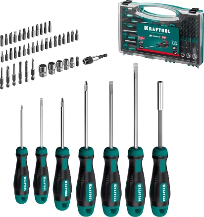 Набор: отвертки X-Drive с кованым хромомолибденованадиевым стержнем SlimFit, ситема насечек NSS, двухкомпонентная рукоятка 25815 купить в Урае