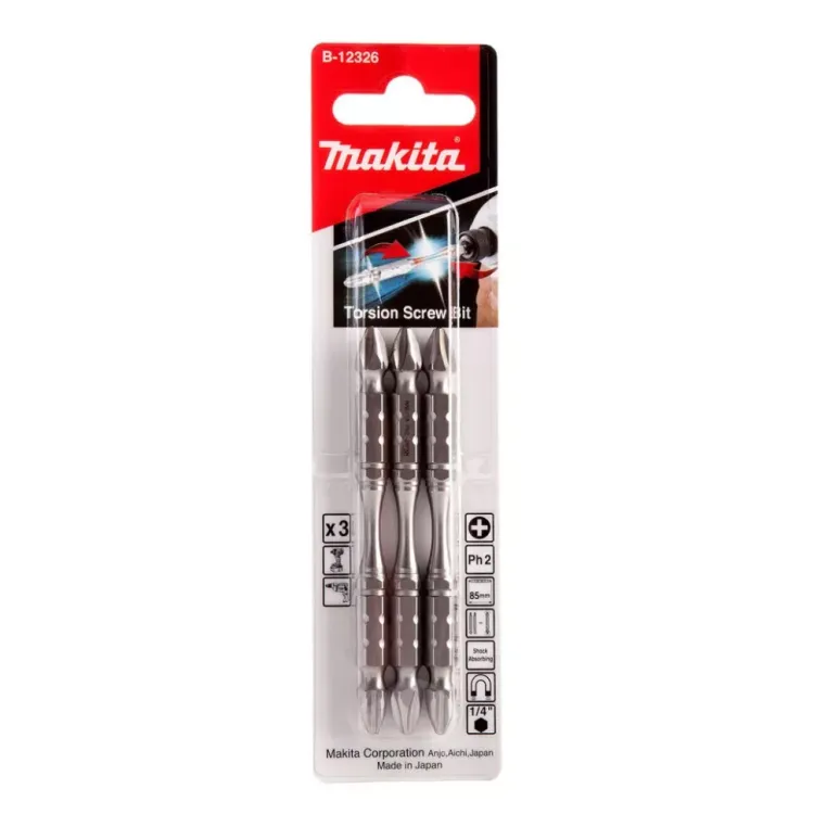 Биты Makita PH2 85мм 3шт, 2-х сторонние (B-12326) купить в Урае