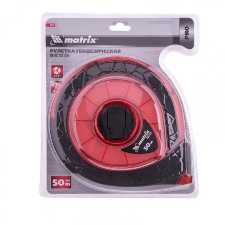 Рулетка геодезическая 50 м х 15 мм закрытый корпус фибергласовая лента двусторонняя шкала Pro Matrix 31272 купить в Урае