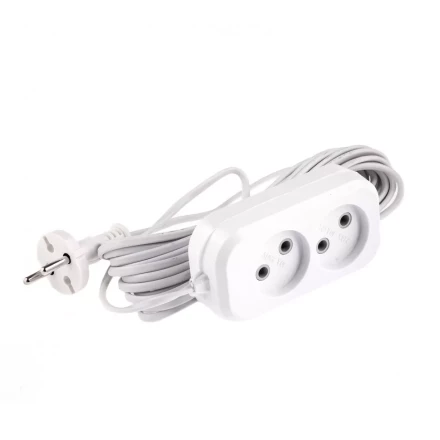 Удлинитель бытовой без заземления 7 м 2 розетки 6 А серия УХ6 Denzel 95923 купить в Урае