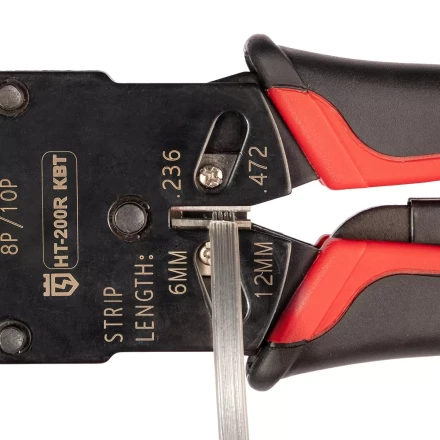 Кримпер многофункциональный КВТ HT-106E с 3 встроенными модулями для обжима RJ-45, RJ-12, RJ-11 (86603) купить в Урае