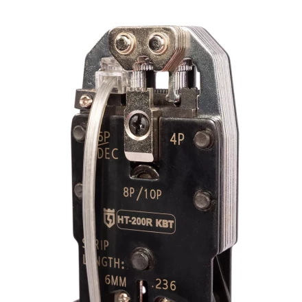 Кримпер многофункциональный КВТ HT-106E с 3 встроенными модулями для обжима RJ-45, RJ-12, RJ-11 (86603) купить в Урае