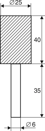 Шарошка абразивная Цилиндр 25х40х6 мм 21654 купить в Урае
