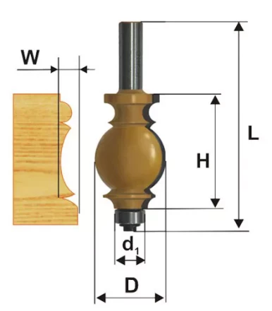 Фреза кромочная фигурная Ф254Х349 мм хвостовик 12 мм 46409 купить в Урае