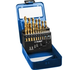 ЗУБР Кобальт, 19 шт, (1-10 мм), сталь Р6М5К5, класс А, мет.бокс, набор сверл по металлу, Профессионал (29626-H19)