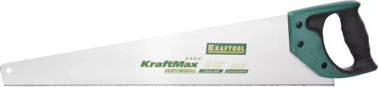 Ножовка "KraftMax" UNIVERSAL, универсальный точный рез, универсальный мелкий закаленный зуб, 9/10 TPI, 550мм, KRAFTOOL 15223-55 купить в Урае