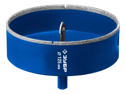 ЗУБР АГК d 125 мм (центр. сверло, трехгр. хвост, Р60), Алмазная коронка, Профессионал (29850-125) купить в Урае