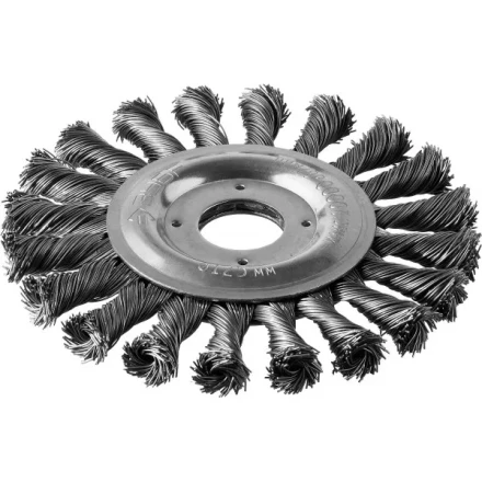 ЗУБР &quot;ПРОФЕССИОНАЛ&quot;. Щетка дисковая для УШМ, плетеные пучки стальной проволоки 0,5мм, 125х22мм 35190-125_z02 купить в Урае