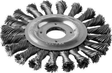 ЗУБР &quot;ПРОФЕССИОНАЛ&quot;. Щетка дисковая для УШМ, плетеные пучки стальной проволоки 0,5мм, 125х22мм 35190-125_z02 купить в Урае