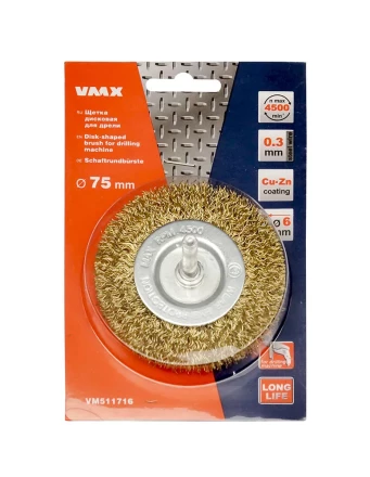 Щетка для дрели ф75 мм дисковая VMX 511716 купить в Урае