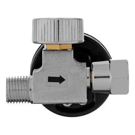 Регулятор давления с манометром для краскораспылителя Denzel K1500, 12 бар, 1/4", 57001 купить в Урае