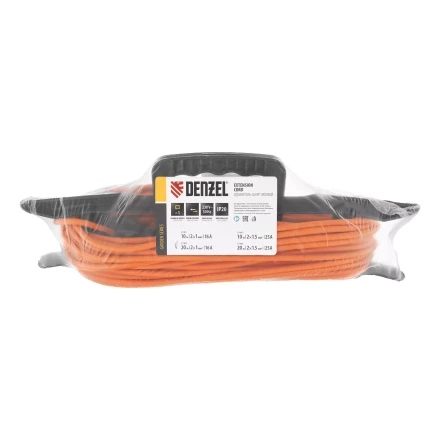 Удлинитель-шнур силовой Denzel Garden Series, б/з, ПВС, 20м, 1 розетка, 2 x 1 мм, 3 м 37402 купить в Урае