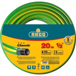 Шланг RACO CLASSIC поливочный, 25атм., армированный, 3-х слойный, 1/2"х20м 40306-1/2-20_z01