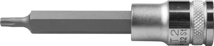 Торцовая бита-головка KRAFTOOL &quot;INDUSTRIE QUALITAT&quot;, удлиненная, материал S2, TORX, сатинированная, 1/2&quot;, Т25 27906-25_z01 купить в Урае