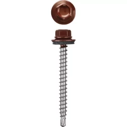 Саморезы СКД кровельные, RAL 3005 темно-красный, 29 х 4.8 мм, 2 500 шт, для деревянной обрешетки, STAYER 30300-48-029-3005