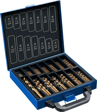 ЗУБР Кобальт, 99 шт, (1-10 мм), сталь Р6М5К5, класс А, мет.бокс, набор сверл по металлу, Профессионал (29626-H99) купить в Урае