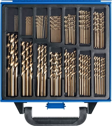 ЗУБР Кобальт, 99 шт, (1-10 мм), сталь Р6М5К5, класс А, мет.бокс, набор сверл по металлу, Профессионал (29626-H99) купить в Урае