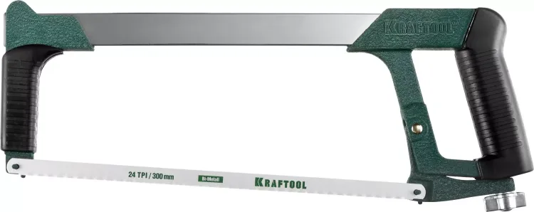 Ножовка по металлу KRAFTOOL "PRO-Kraft", 185 кг рычажное натяжение,обрезиненные рукоятки, биметаллическое полотно, 300 мм 15801_z01 купить в Урае
