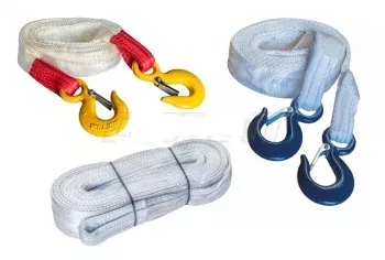 Ремень буксировочный 5т К L=5.0 м 30мм в 2 слоя с крюками купить в Урае