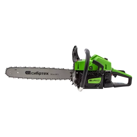 Пила цепная бензиновая БП-5850, 58 см3, шина 50 см, шаг 0.325, паз 1,5 мм, 76 звеньев Сибртех 95210 купить в Урае