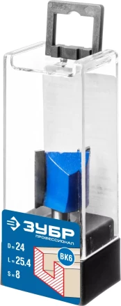 ЗУБР 24 x 25 мм, хвостовик 8 мм, фреза пазовая прямая, Профессионал (28753-24-25) купить в Урае
