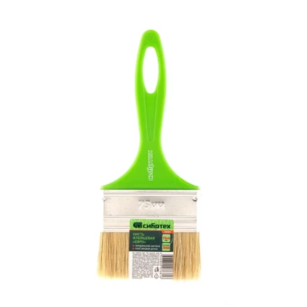 Кисть флейцевая &quot;Евро&quot;, 75 x 8, натуральная щетина, пластиковая ручка Сибртех 83303 купить в Урае