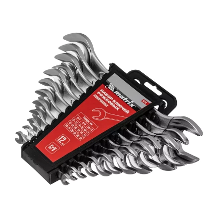 Набор ключей рожковых Matrix 15278, 6 х 32 мм, 12 шт., CrV, хромированные купить в Урае