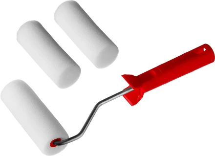 Валик &quot;ПОРОЛОН&quot; в наборе: 3 шубки + ручка, 100 мм, d=40 мм, MIRAX 0363-10_z01 купить в Урае