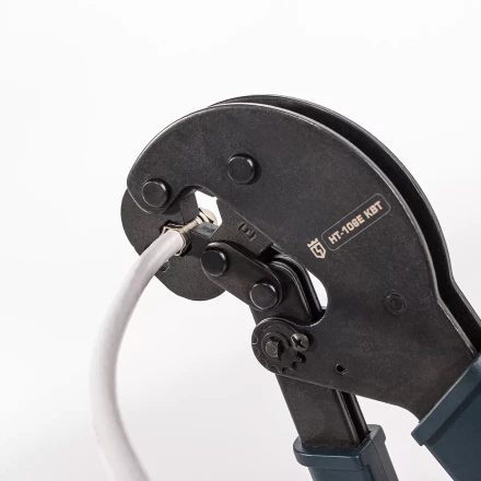 Пресс-клещи КВТ HT-106E для опрессовки F и BNC разъемов на коаксиальный кабель RG-58, RG-6, RG-11, RG-213 (85138) купить в Урае