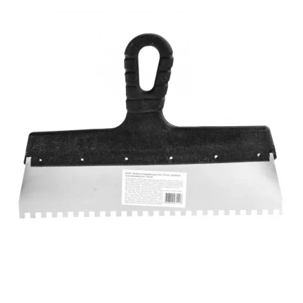 Шпатель из нержавеющей стали 300 мм зуб 6 х 6 мм пластмассовая ручка 85140 купить в Урае