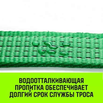Трос буксировочный HITCH REGULAR масса авто 25т разрывная 75т 50м лента 50мм крюк-крюк (SZ071507) купить в Урае