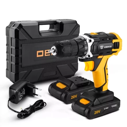 Дрель аккумуляторная DKCD20FU-Li DEKO + набор 63 инструмента, 063-4093 купить в Урае