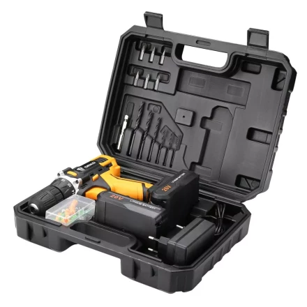 Дрель аккумуляторная DKCD20FU-Li DEKO + набор 63 инструмента, 063-4093 купить в Урае